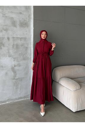 لباس حجاب زرشکی زنانه رگولار ENSA TESETTUR - کد 950595615
