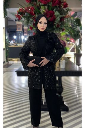 ست بالاتنه و پائین تنه مشکی زنانه Nihle - کد 950617236