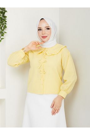 پیراهن حجاب زرد زنانه رگولار Güba Ticaret - کد 950637283