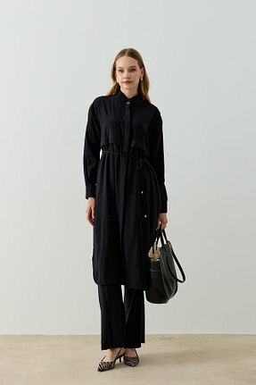 ست بالاتنه و پائین تنه مشکی زنانه بافتنی Hilay - کد 950639926