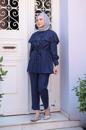 ست بالاتنه و پائین تنه سرمه ای زنانه بافتنی LOCCO - کد 950632508