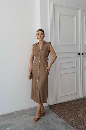 لباس قهوه ای زنانه بافتنی Swass - کد 950654060