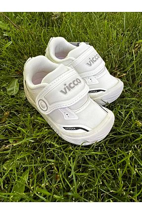کفش اسنیکر سفید بچه گانه چسبی Vicco - کد 951343432