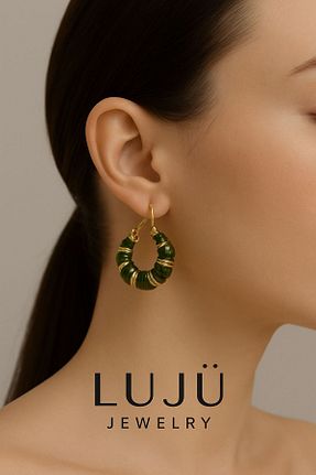گوشواره جواهر خاکی برنجی Store - کد 950682627