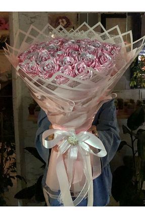 گل خشک و مصنوعی صورتی Gizem Çiçekçilik Hediyelik - کد 950684642