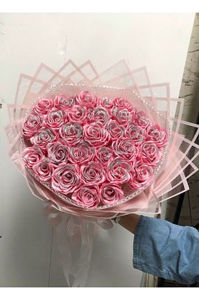 گل خشک و مصنوعی صورتی Gizem Çiçekçilik Hediyelik - کد 950684642