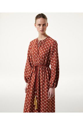 لباس نارنجی زنانه بافتنی Machka - کد 951029220