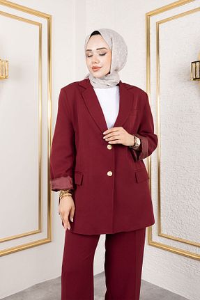 ست بالاتنه و پائین تنه حجاب زرشکی زنانه رگولار Tesettür Dünyası - کد 951091671