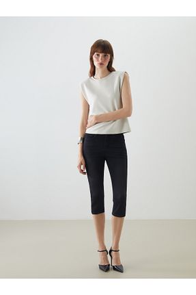 شلوارک و برمودا مشکی زنانه Straight LC Waikiki - کد 933123656