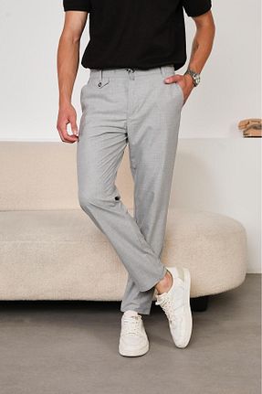 شلوار طوسی مردانه مخلوط کتان JACK CAPRİO - کد 951512274