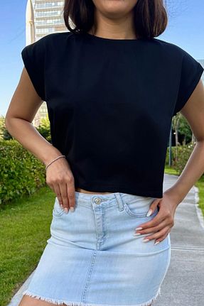 تیشرت مشکی زنانه رگولار BİKELİFE - کد 951533630