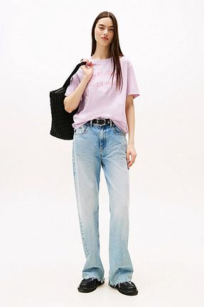 تیشرت رنگی زنانه یقه دوچرخه Tommy Hilfiger - کد 951492545