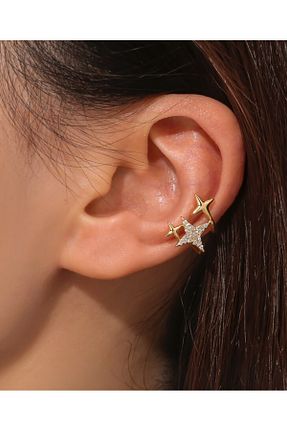 گوشواره غضروفی نقره زرد AychaAksesuar - کد 951587871