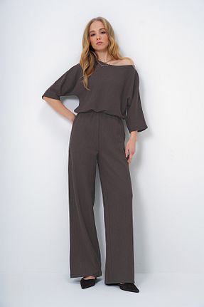 ست بالاتنه و پائین تنه قهوه ای زنانه بافتنی Trend Alaçatı Stili - کد 891517521