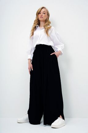 شلوار مشکی زنانه بافتنی Trend Alaçatı Stili - کد 950629358