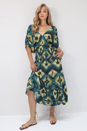 لباس سبز زنانه بافتنی Trend Alaçatı Stili - کد 950629272