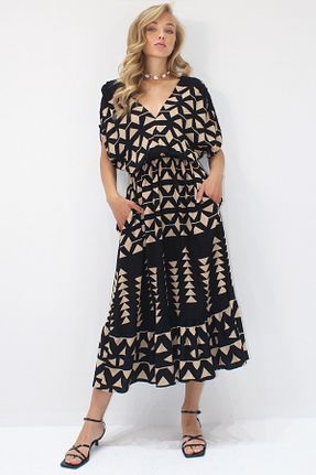لباس مشکی زنانه بافتنی Trend Alaçatı Stili - کد 950629269