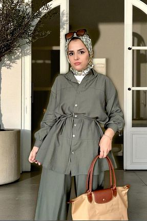 ست بالاتنه و پائین تنه حجاب رنگی زنانه رگولار Aselim Hijap Moda - کد 939950503