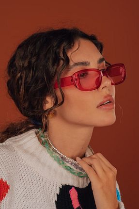 عینک آفتابی قرمز زنانه 50 Mathilda Aksesuar - کد 103073558