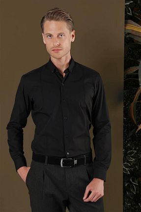 پیراهن مشکی مردانه اسلیم فیت Efor - کد 749267150