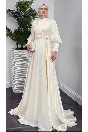 لباس مجلسی حجاب نباتی زنانه پلی استر GÜZELLER - کد 930550151