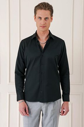 پیراهن مشکی مردانه اسلیم فیت Efor - کد 838498107