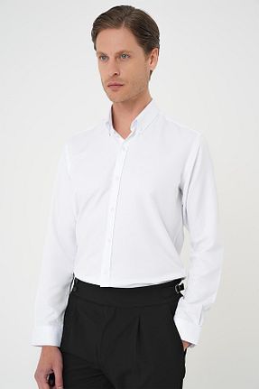 پیراهن سفید مردانه اسلیم فیت Efor - کد 928116248