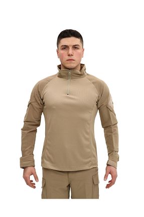پولوشرت بژ مردانه پنبه ای SİNGLE SWORD - کد 767352256
