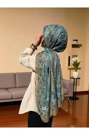 شال خاکی زنانه پنبه ای Baştacı - کد 884968425