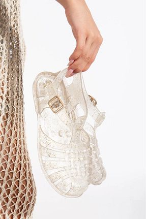 صندل متالیک زنانه پاشنه تخت PLN SHOES - کد 945090621