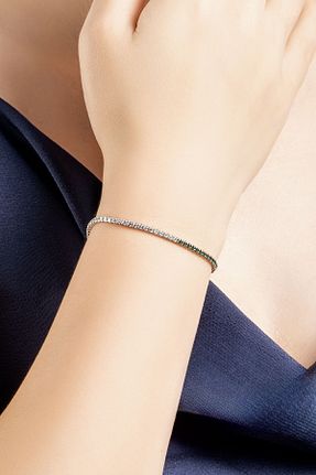 دستبند نقره سبز زنانه 925 عیار So Chic - کد 857798787