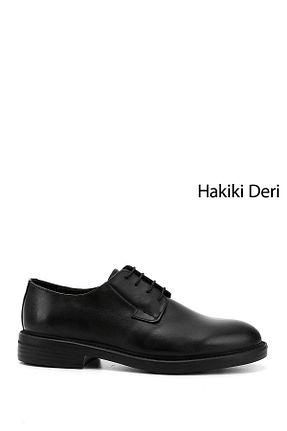 کفش کلاسیک مشکی مردانه چرم خالص GÖNDERİ(R) - کد 927650734