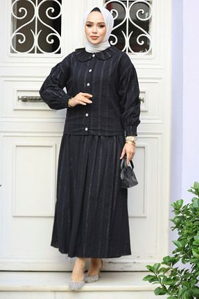 ست بالاتنه و پائین تنه حجاب مشکی زنانه رگولار Neva Style - کد 871326289