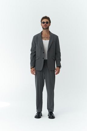 ست بالاتنه و پائین تنه طوسی مردانه بافتنی MAİ COLLECTİON - کد 843472135