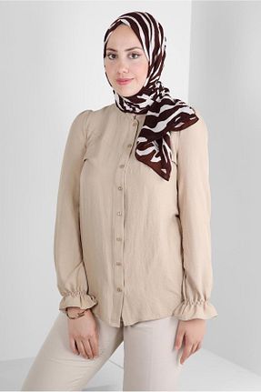 شال قهوه ای زنانه پلی استر Alvina - کد 799160739