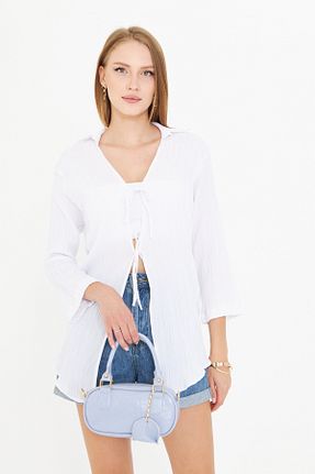 کیف دوشی آبی زنانه چرم مصنوعی MODA - کد 952334734