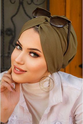 کلاه شنای حجاب خاکی زنانه Aişe Tesettür - کد 926151268