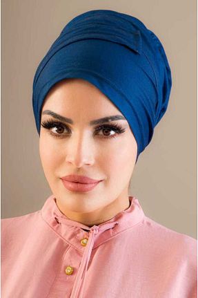 کلاه شنای حجاب سرمه ای زنانه Aişe Tesettür - کد 685405213