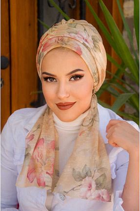 کلاه شنای حجاب بژ زنانه Aişe Tesettür - کد 837442222