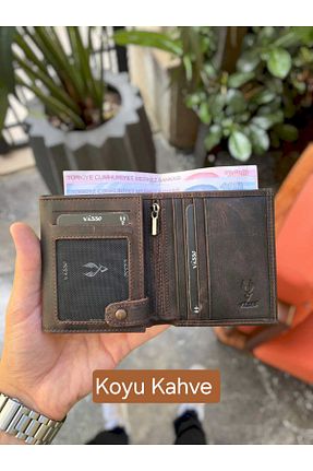 کیف پول قهوه ای مردانه سایز متوسط Visso leather - کد 35522796