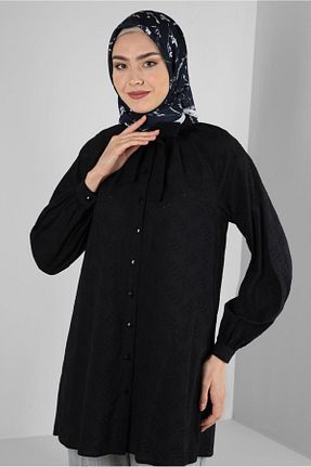 روسری سرمه ای پنبه پلی استر Alvina - کد 805630559