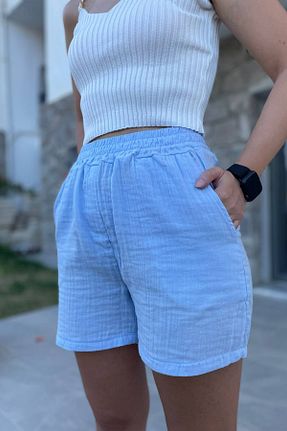 شلوارک و برمودا فیروزه ای زنانه رگولار db didem butik - کد 950213026
