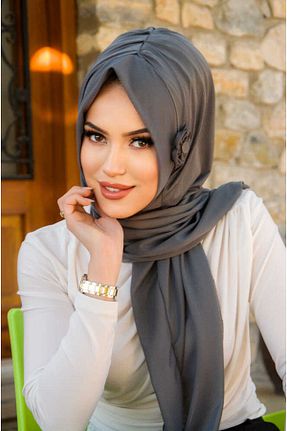 کلاه شنای حجاب طوسی زنانه Aişe Tesettür - کد 919921539