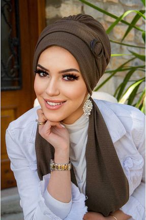 کلاه شنای حجاب قهوه ای زنانه Aişe Tesettür - کد 934836578