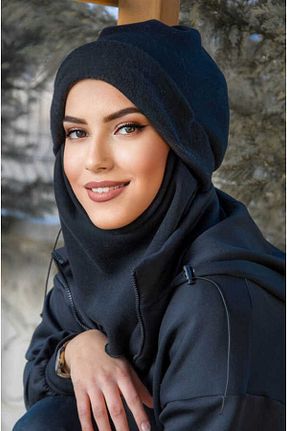 کلاه شنای حجاب مشکی زنانه Aişe Tesettür - کد 680633130