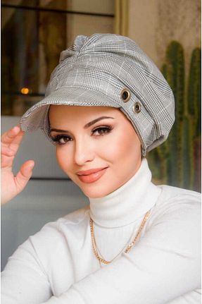 کلاه شنای حجاب طوسی زنانه Aişe Tesettür - کد 904103149