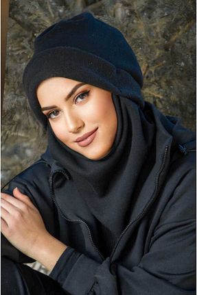 کلاه شنای حجاب مشکی زنانه Aişe Tesettür - کد 680633130