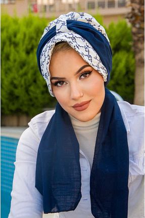 کلاه شنای حجاب سرمه ای زنانه Aişe Tesettür - کد 827150573