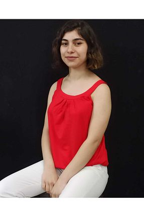 بلوز قرمز زنانه ساده Stitch Shop - کد 108421793