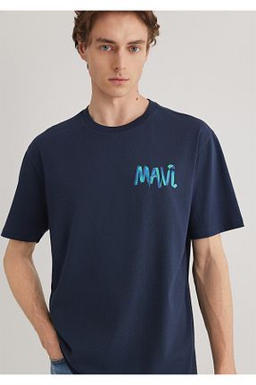 تیشرت سرمه ای مردانه یقه دوچرخه Mavi - کد 895043148